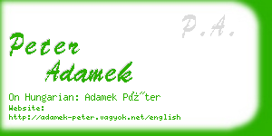 peter adamek business card